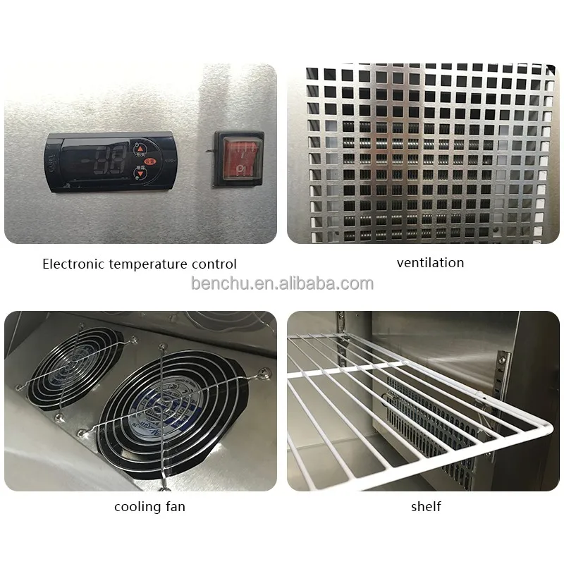 Stainless Steel Kitchen under counter refrigerator working table freezer