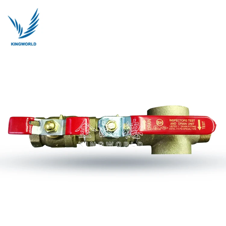 
FM Tyco Fire Inspectors Test and Drain Valve With Sight Glass And Sign 