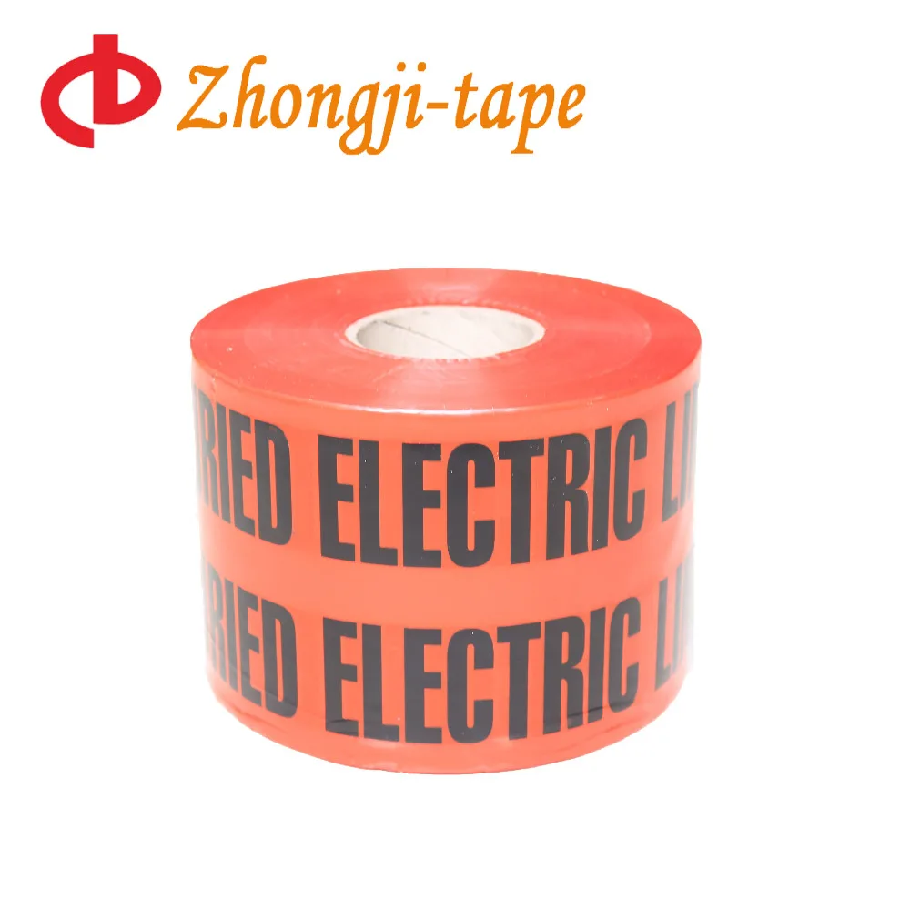underground non-detectable warning tape printed Electric Cable below produced by zhongji.china