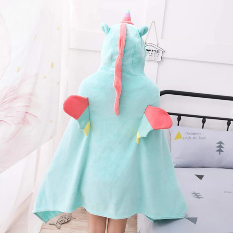 
Cute Unicorn Blanket Soft Plush Toys Baby Hooded Throw Blanket for Kids 
