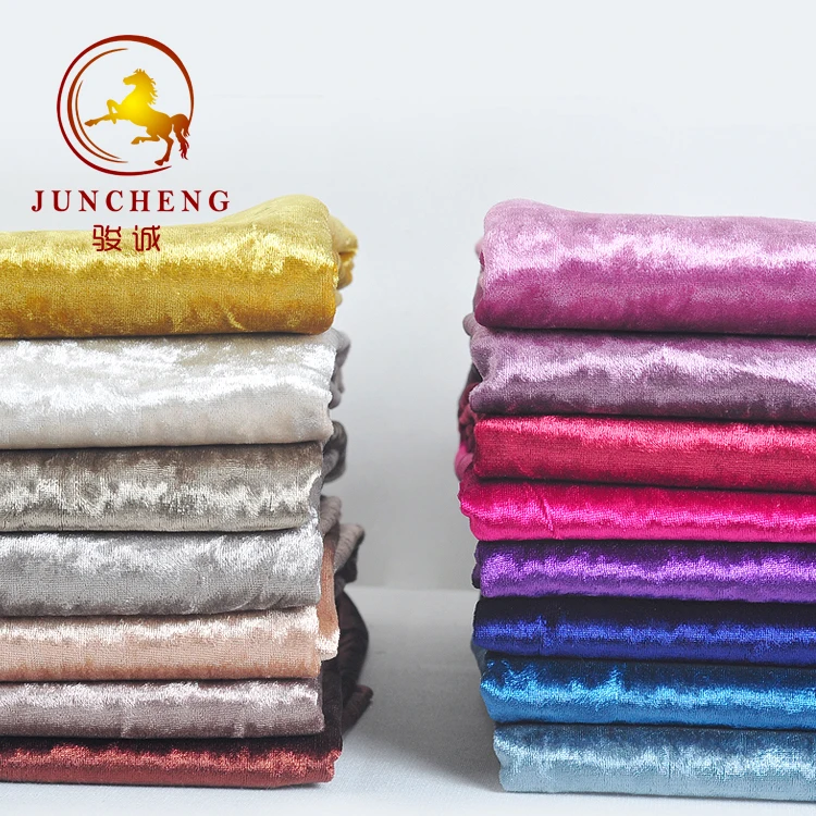 Knitted professional textiles thick polyester crushed velvet curtains fabric