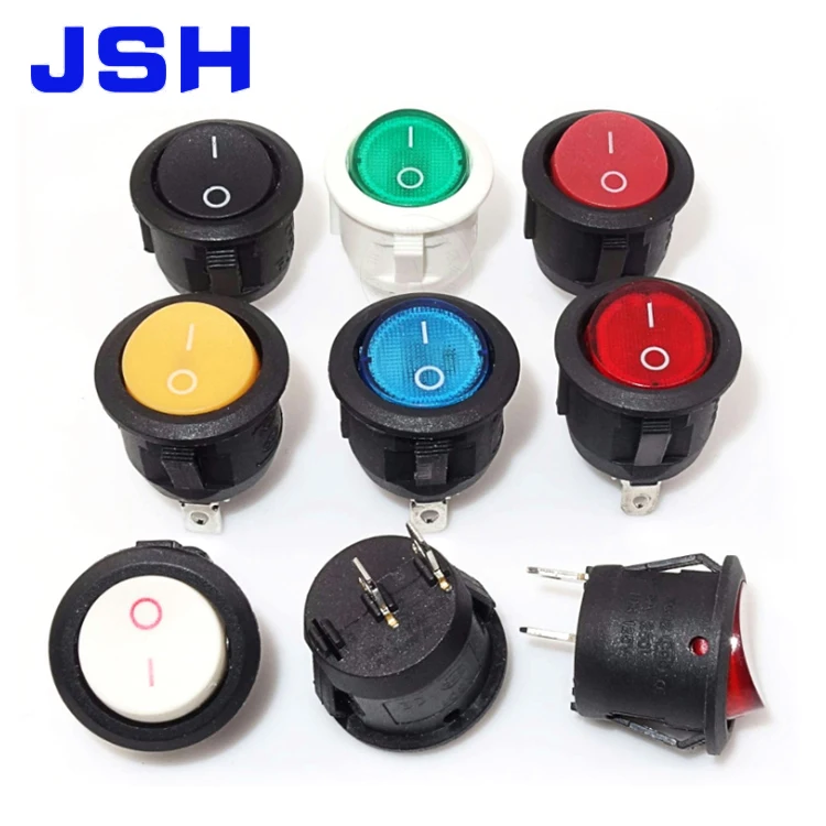 Round Car On/Off Rocker Switches Car Audio Toggle 12V Amp Install Lights