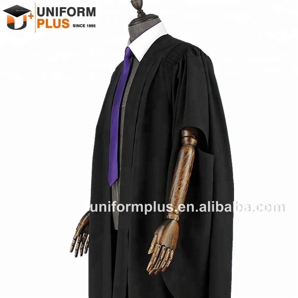 Wholesale premium UK Australia long sleeve black toga master graduation gown