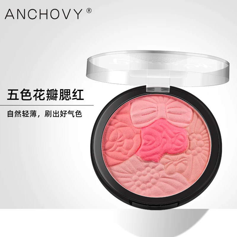 
Ready To Ship ANCHOVY 5 colors Flower Style Natural Mineral Baked Blusher For Face 