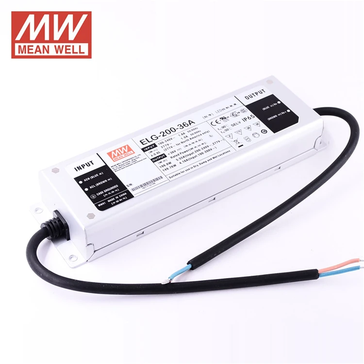 Original MEANWELL led driver 200W 32 volt dc power supply ELG-200-36A