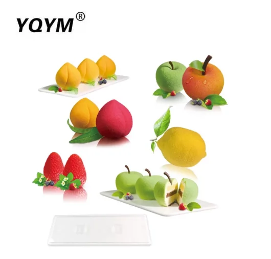 High quality  3D fruit handmade soap mold peach shaped mousse silicone Dessert cake mould