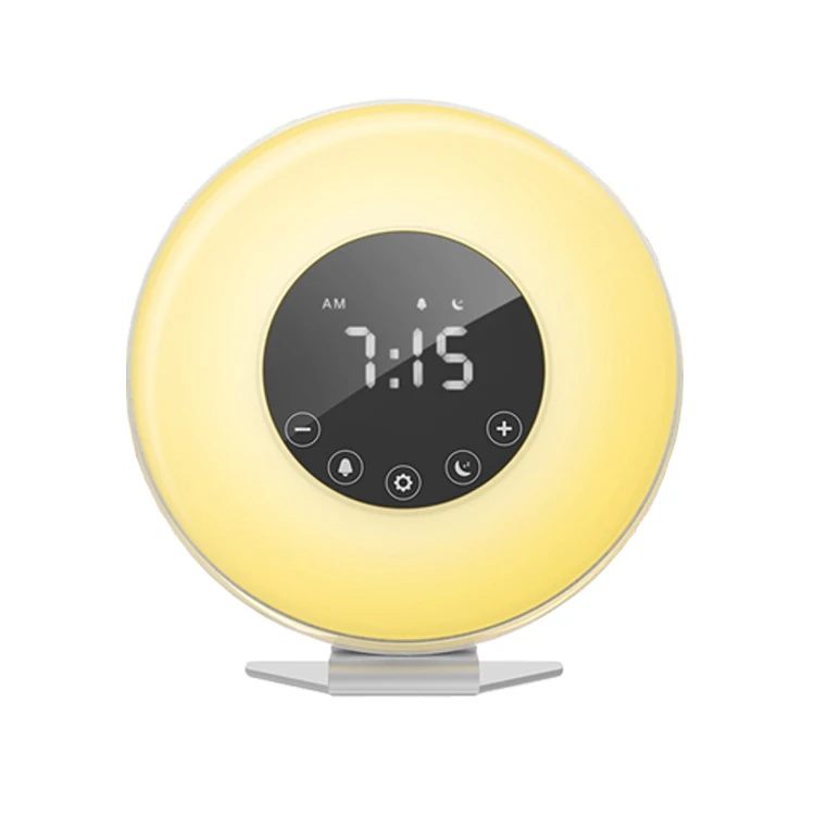 FM Radio Digital Clock Sunrise Led Night Light Digital Alarm Clock With FM