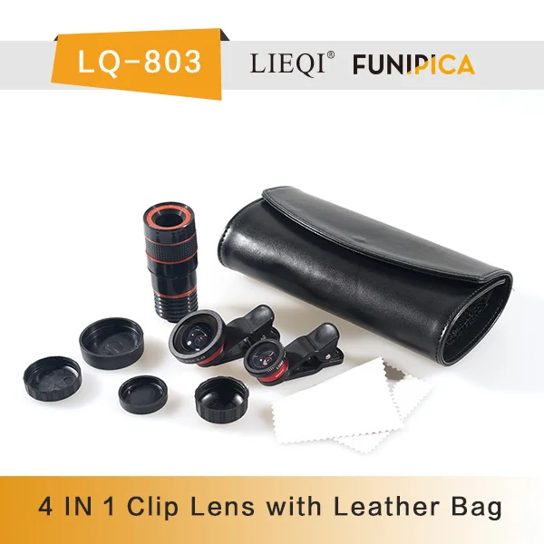 Мобильный телефон камеры клип объектив 4 в 1 0.4x супер широкоугольный + 180 град. рыбий глаз + 10 макро + 8x телеобъектив