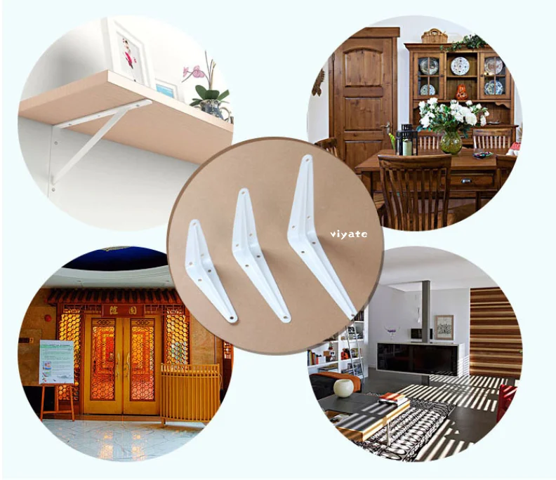 Triangular Shelf Bracket with powder coating for furniture or wall plate support wall mounted shelf brackets