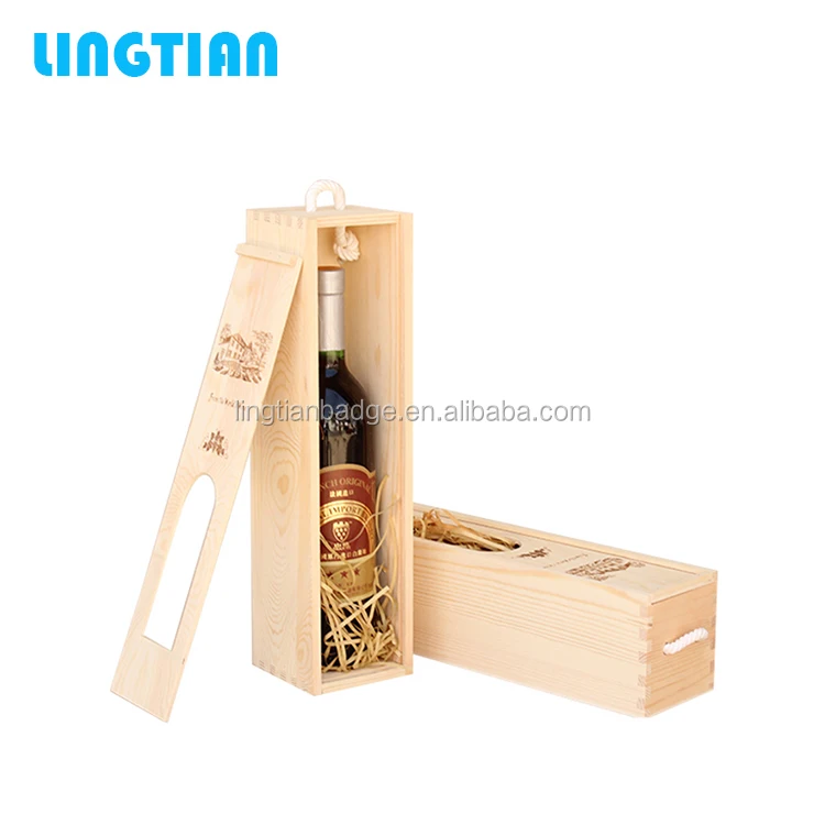 LINGTIAN Custom Sliding Lid Wooden Liquor Box