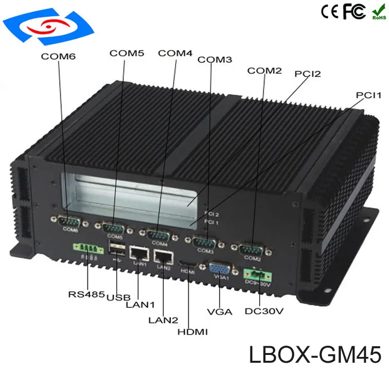 VGA+1xHDMI 6xCOM 6xUSB Intel Pentium P8600 CPU Mini PC Win 7 Support WiFi Linux System Industrial Computer