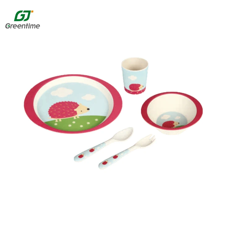 Kids Bowl Sub Salad Plate Plastic Tableware Cartoon Lunch Tray Dinnerware Set Food Tray Pla Bamboo Kids Plate For Kids