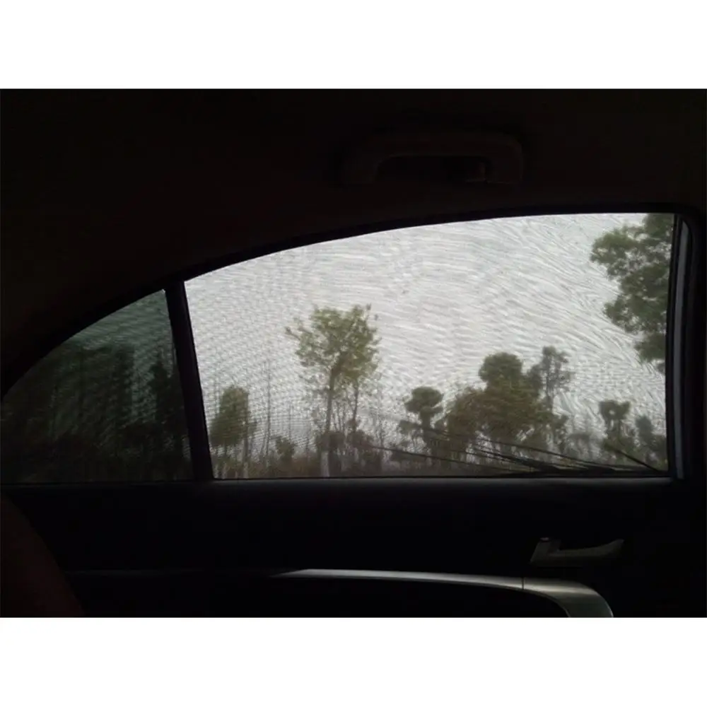 
2Pcs Universal Car Side Window Sun Shade Breathable Mesh Sun Shield Rear Window Curtain Folding Sun Visor Net 