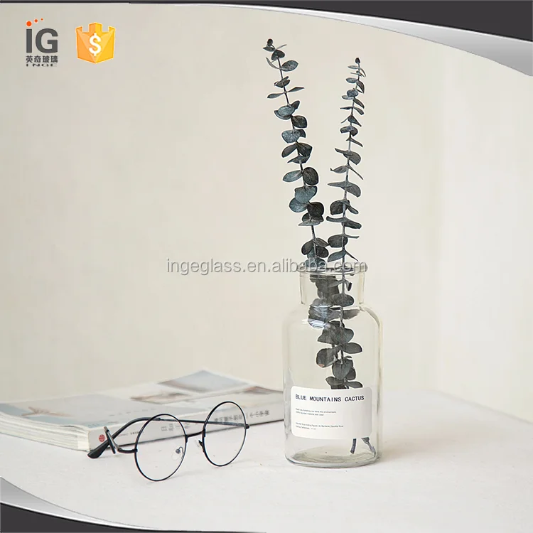 Amber/Clear 500ml Round Glass Vase for Wedding Party Decor