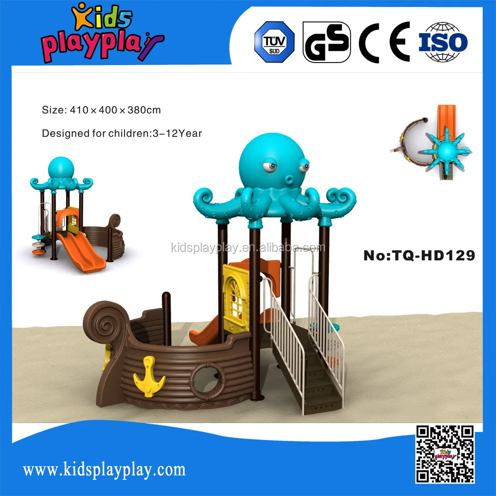 EU standard daycare kids outdoor toy wood outdoor playground slide