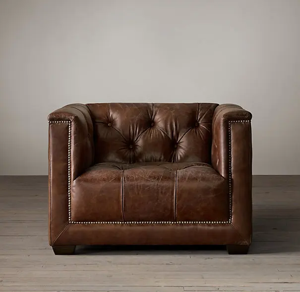 
Hotel Leather Sofa, Classic European Style Sofa, Antique Style Sofa 