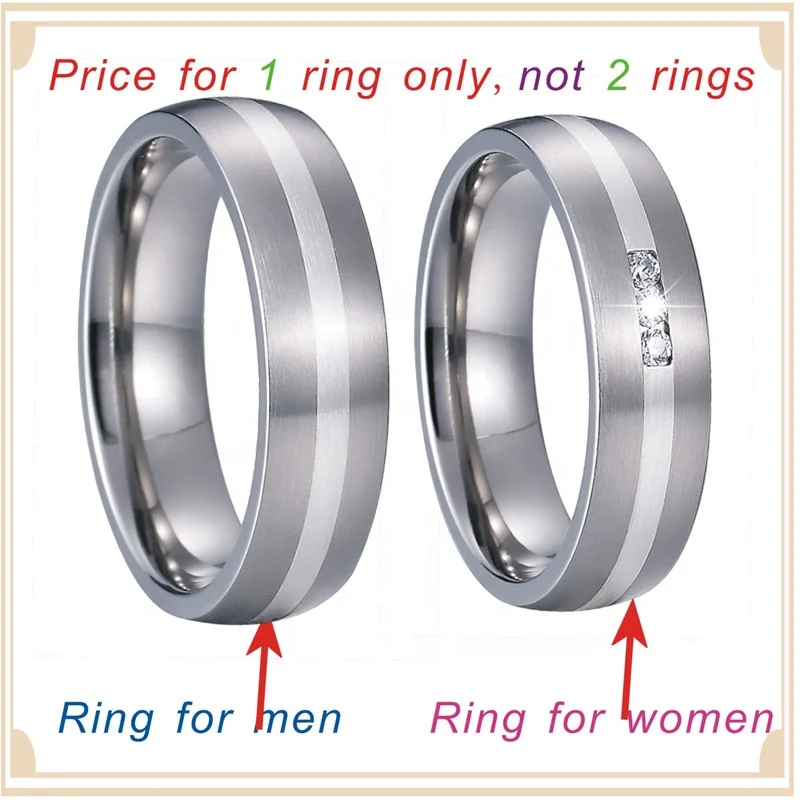Factory Wholesale titanium couple wedding rings for men and women 925 sterling silver ring anillos bague