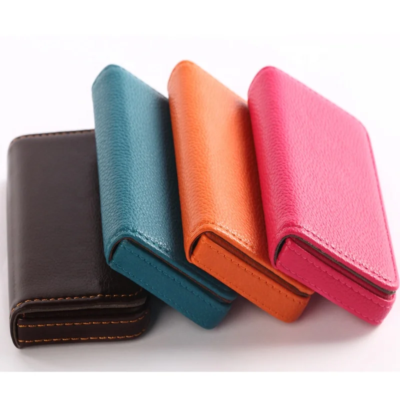 
Business Creative Gift card wallet leather Full-wrapped PU card holder wallet Magnetically Absorbed 