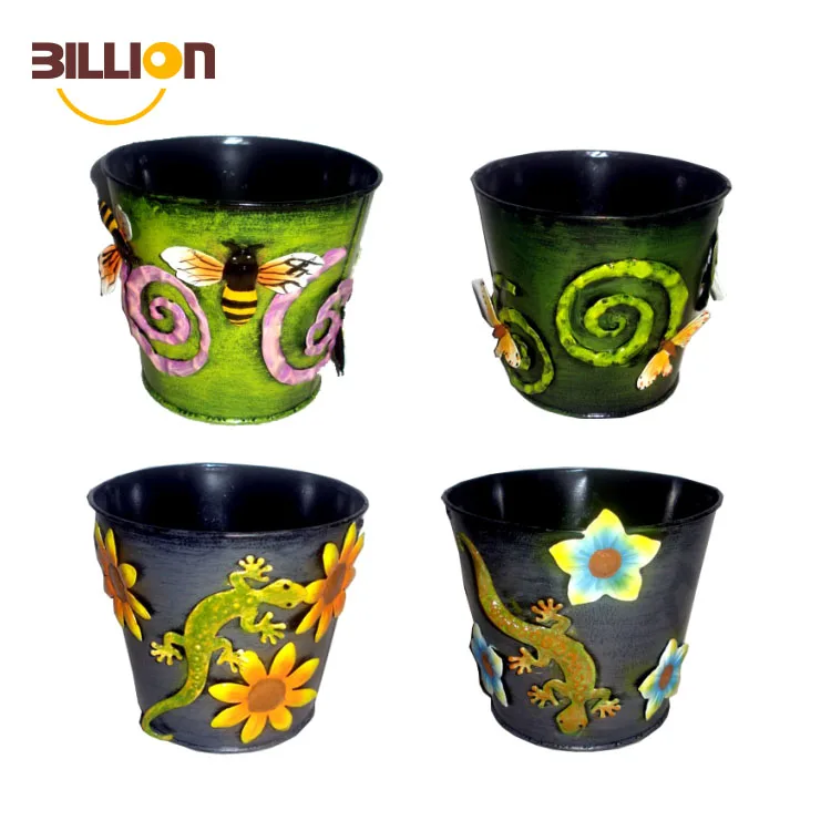 Сад Би цветок кашпо Металл ведра декоративные