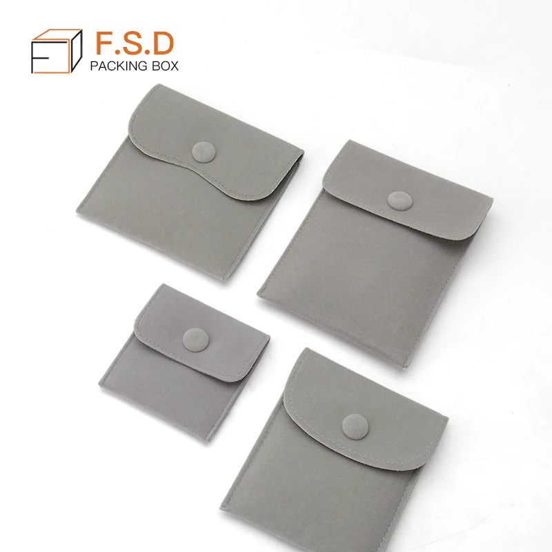 wholesale cheap price  red black velvet envelop pouch for necklace ring jewelry pouch bag