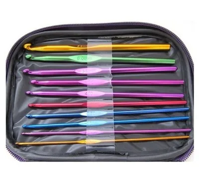 22pcs Multicolor Knitting Needles Mixed Metal Hook Crochet Template Kit TPR And Aluminum For Loom Tool Band DIY Crafts