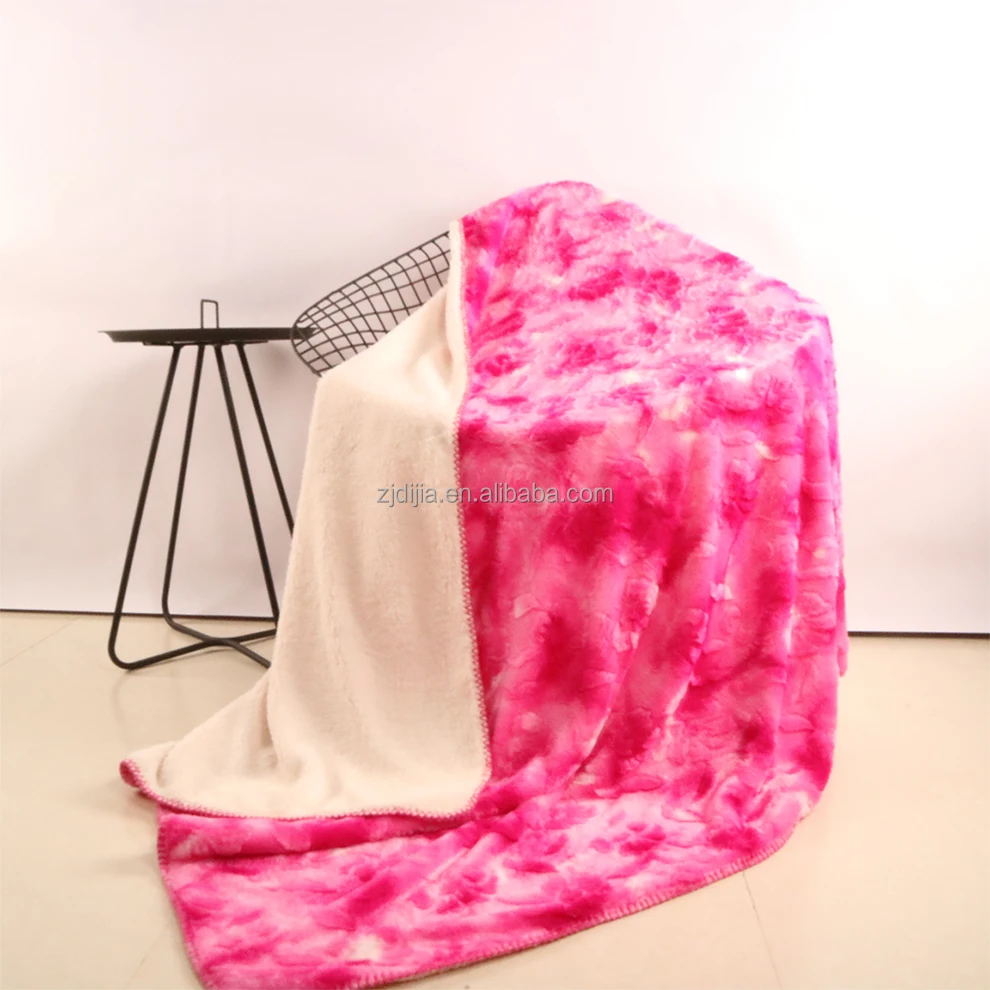 Super Soft Fuzzy Fur Faux Fur With Fluffy Sherpa Powder Pink Microfiber Throw Blanket
