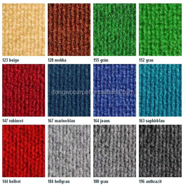 Non woven needle punch plain ribbed exhibition carpet cheap best price