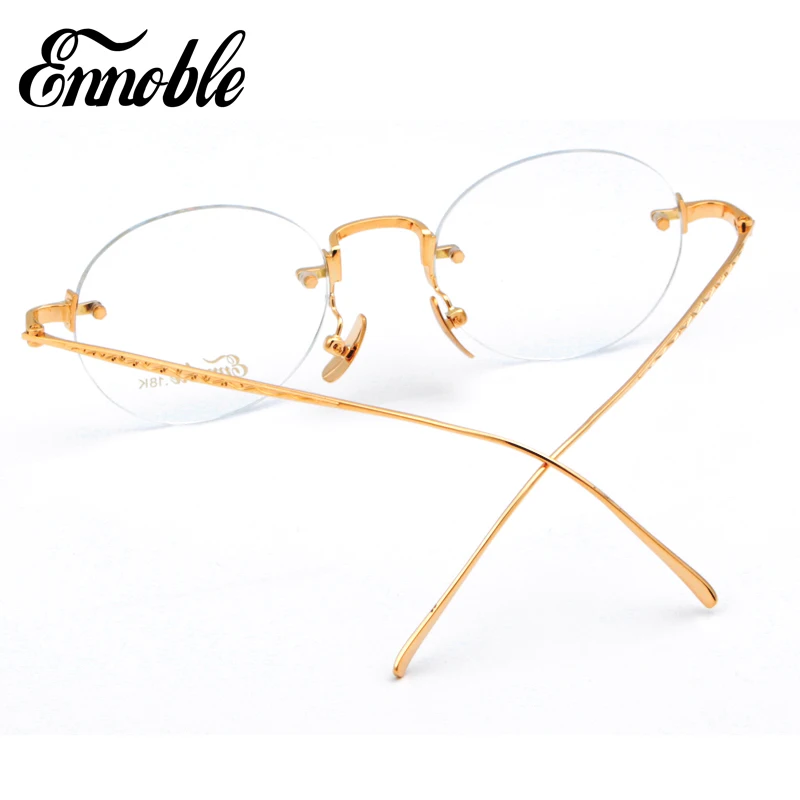 Custom 18K Gold Round Glasses Frame Unisex Business Casual Eyewear Frames EH009