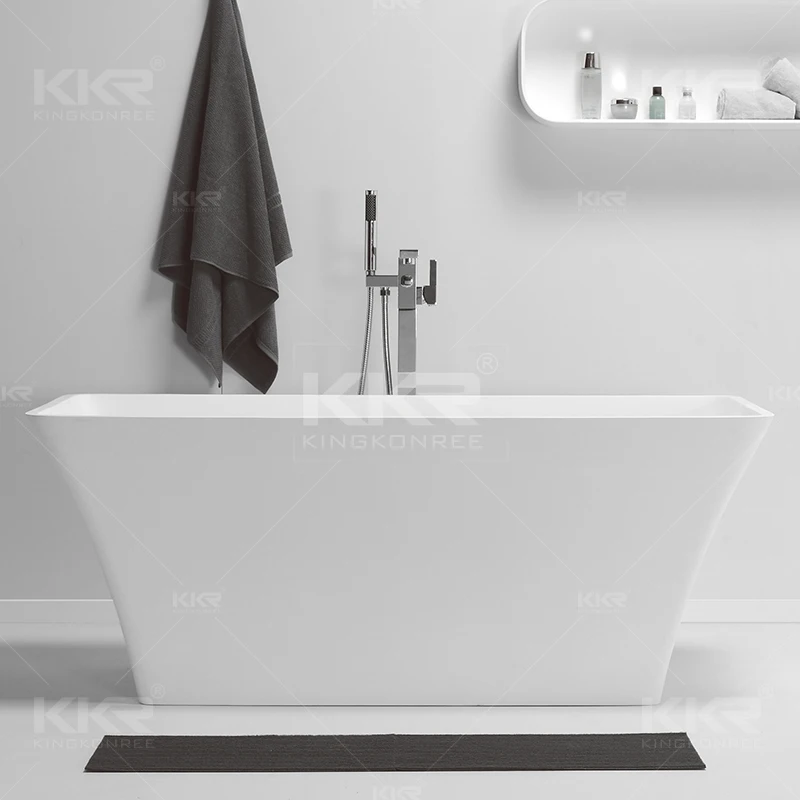 Freestanding resin solid surface pedestal stone bath tubs