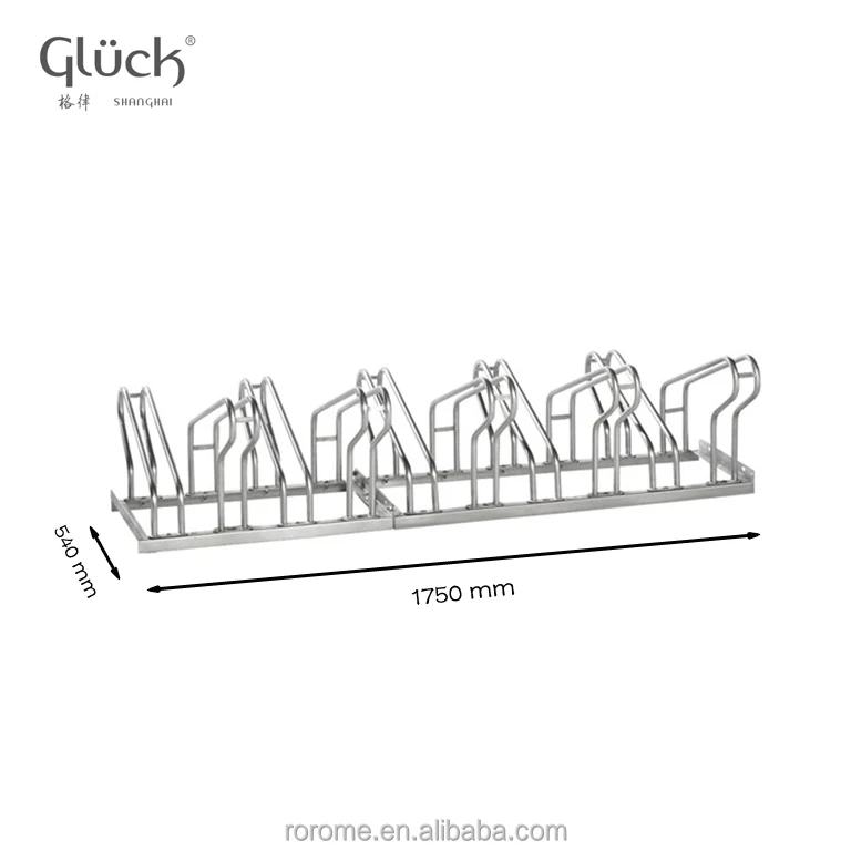ISO 9001 certified high quality metal bicycle rear rack floor mounted double-side 10 units China factory direct supply