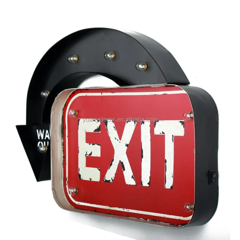 
High Quality Exit Metal Arrow Light Sign Custom 
