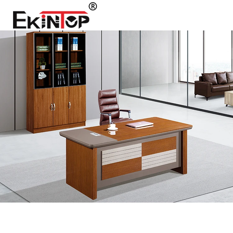 Ekintop Foshan supplier boss executive desk L shape office furniture factory
