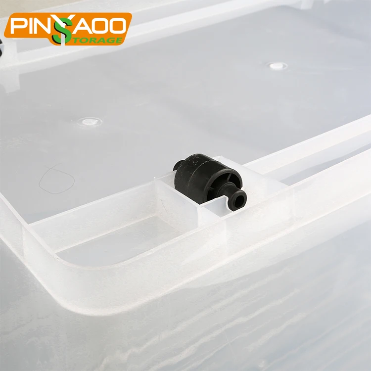 70L Clear Transparent Large Plastic Clothes Storage Containers Tote Bin Box with Lid