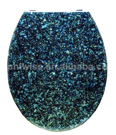 Glossy  glittery Sliver Golden polyresin toilet seat Glitter toilet seat