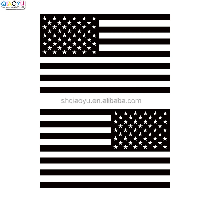 2 Packs Black American Flag Vinyl Die Cut Decal For Car Decoration
