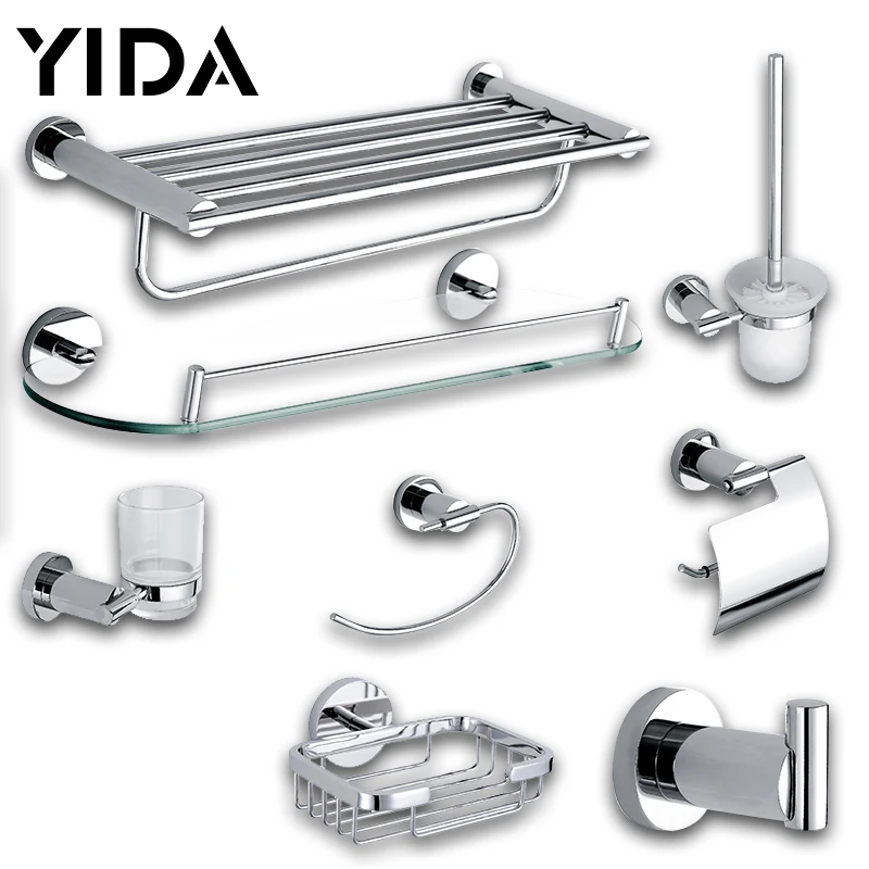 bathroom accessory set stainless steel paper holder towel shelf