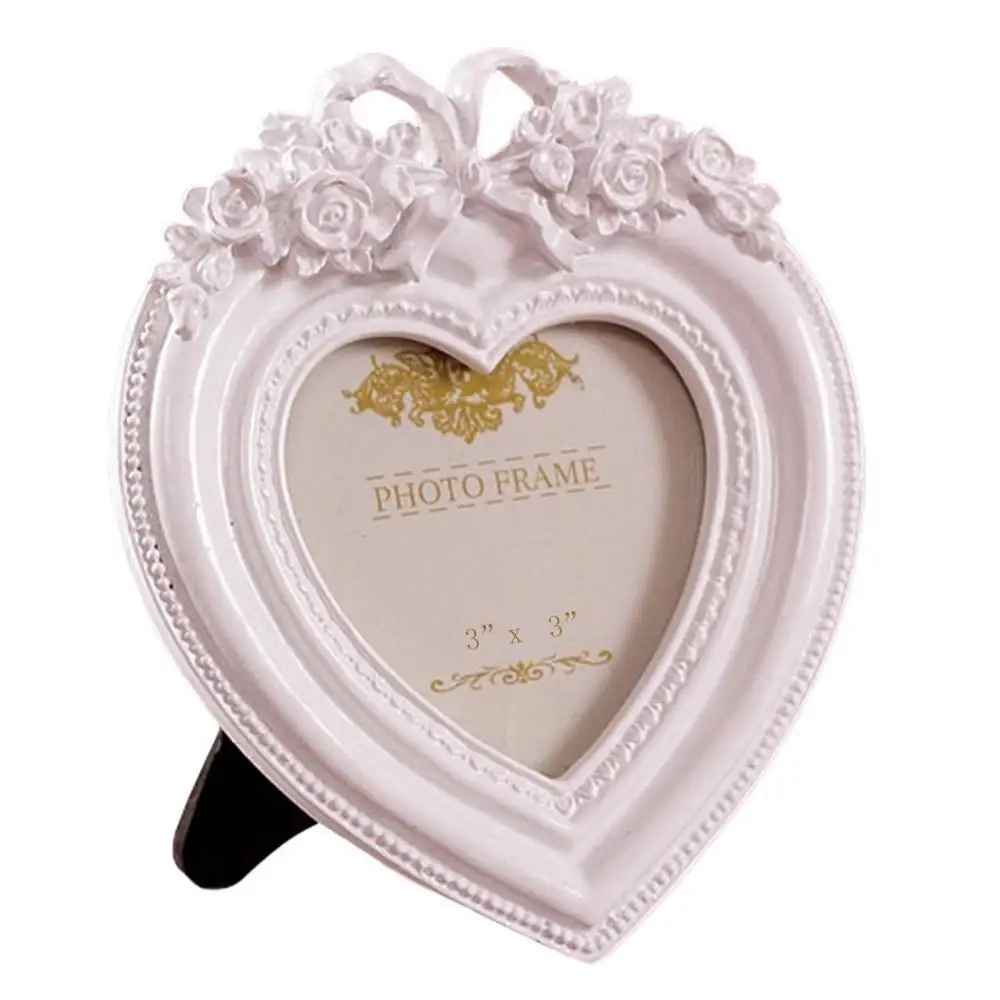 polyresin mirror frame My Heart for Girlfriend or Baby Picture Frame 3x3, Pink