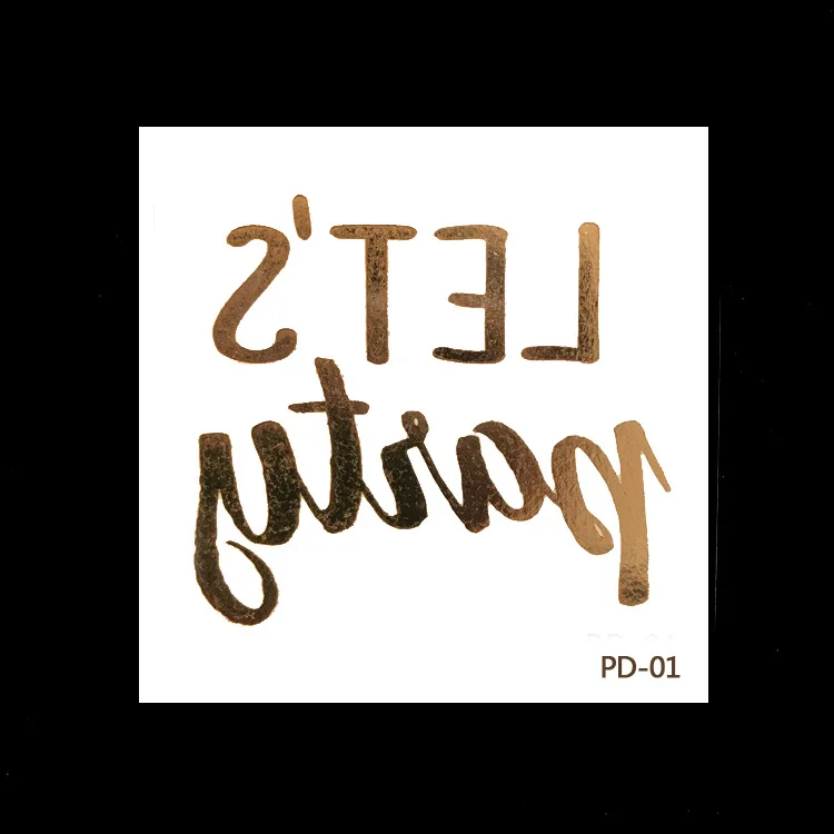 PD 01-50 series Team Bride Gold fashion wedding bride tattoo sticker singleton party gilded tattoo sticker custom