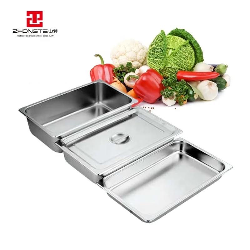 zhongte Commercial kitchen equipment dining serving buffet chaffing pans meat gastronorm stainless steel food warmer steam table