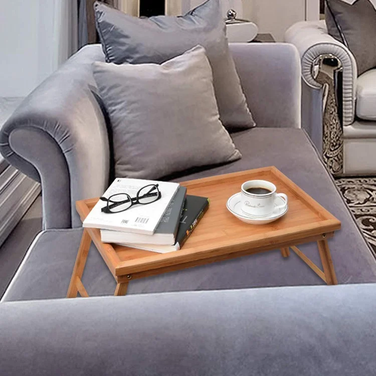 Bed Tray with Foldable Legs Great for Laptops,Bamboo Table Suitable for Breakfast and Snack locks in place perfectly by