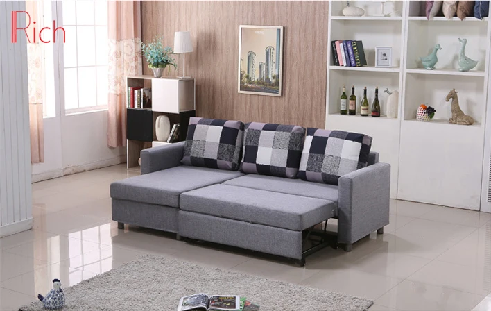 L Shaped Corner Fabric modern divan 3 seater sofa bed furniture living room Sofa cum Bed corner sofa bed modern with storage
