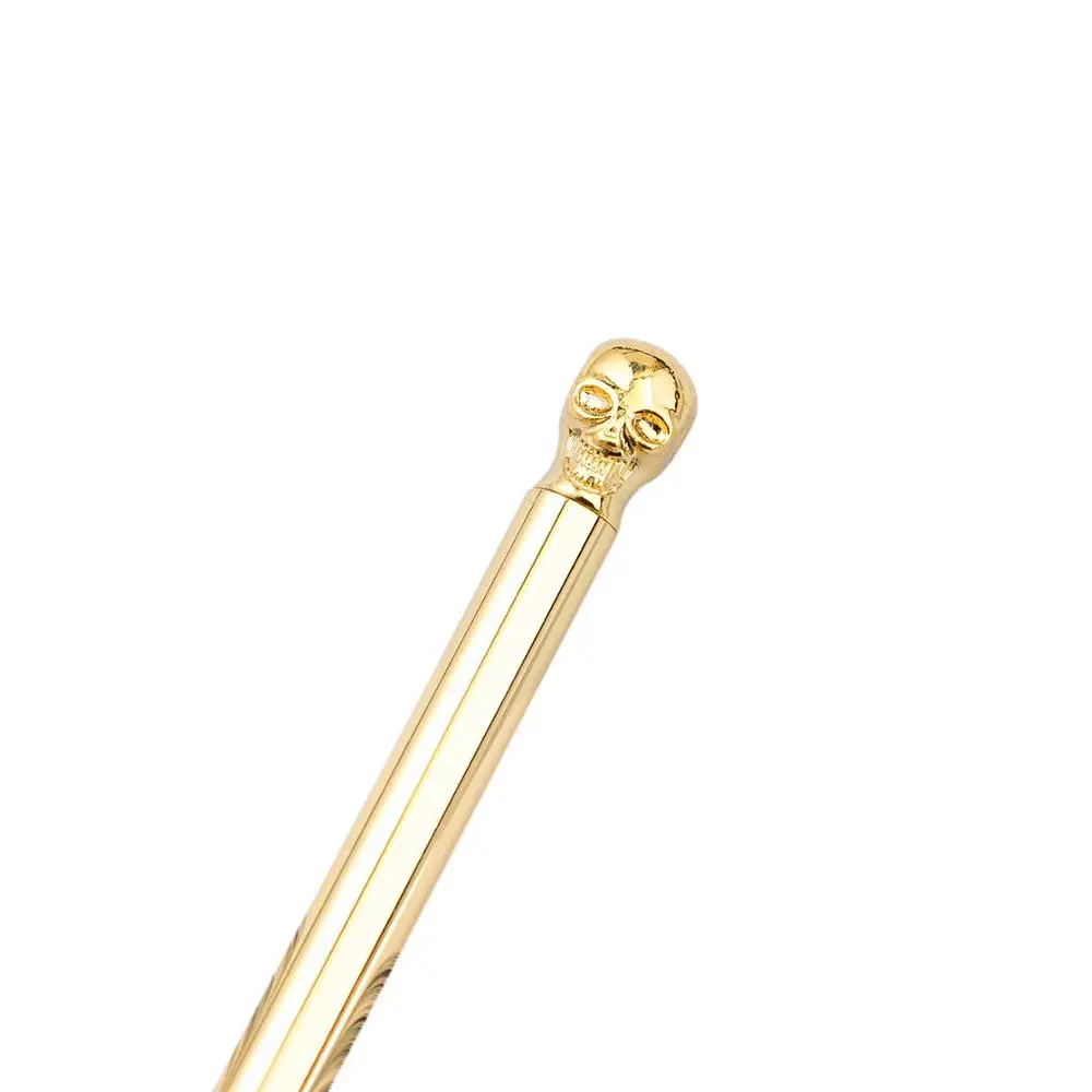 JH Brand 2021 Christmas Gift Pen  Metal Skull Head Top Ball Pen