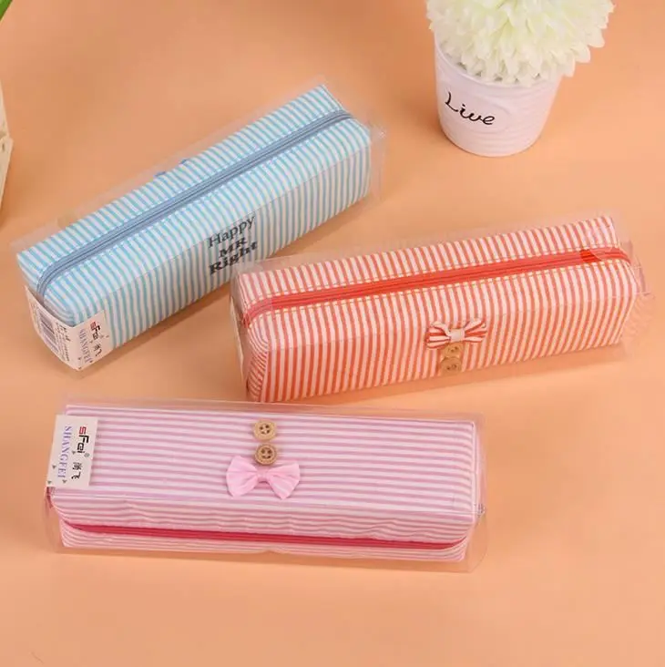 Самый популярный хлопковый полосатый пенал, милый студенческий пенал для карандашей