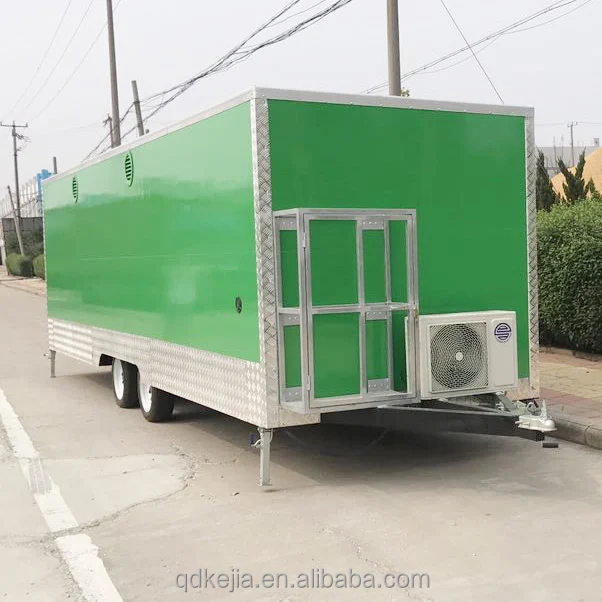 Long catering booth refrigerated concession trailer mobile churros food kitchen