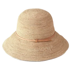 Raffia straw folding travel hats high quality hats women