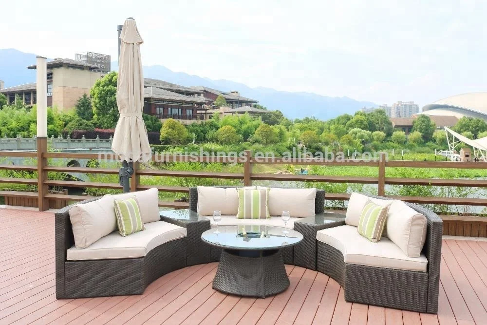 2018 Stylish Rattan Half Moon Sofa Sets Patio Wicker Outdoor Garden Furniture