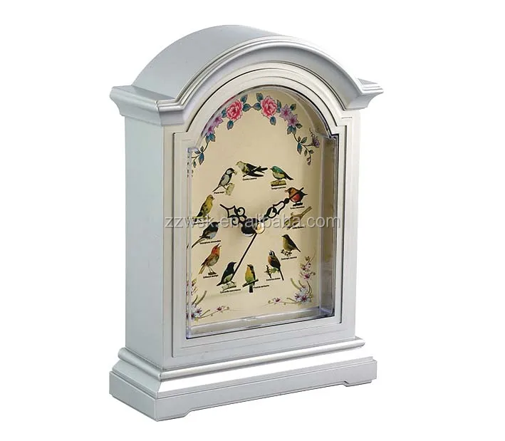 Table clock with bird sounds peacock wall clock decorate small clock