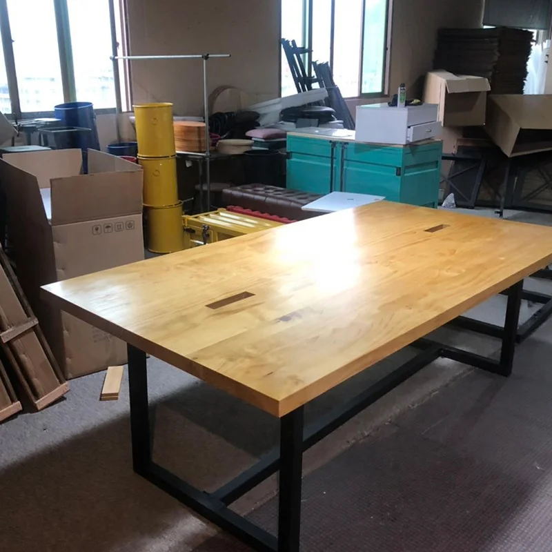 Industrial Office Furniture Solid Wood Stuff Desk Manager Desk Working Table Office Desk Office Set