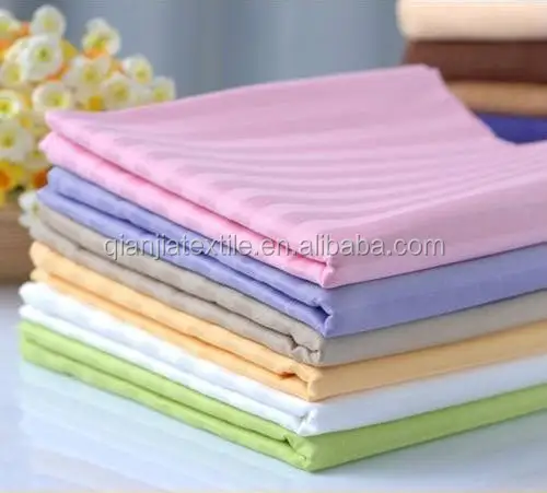 Luxury cotton satin stripe bedding set fabric hospital bedsheets for hotel