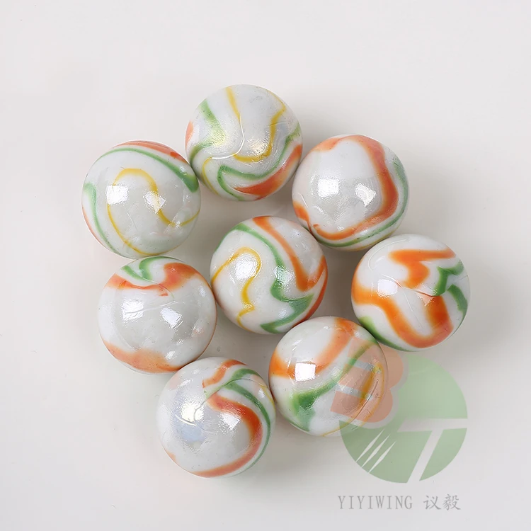 20pcs 25mm pink around white ceramics solid glass balls  2.5cm black color glass marble christmas balls cheapest toys